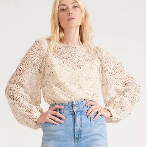 Veronica Beard Azar Eyelet Chiffon Top